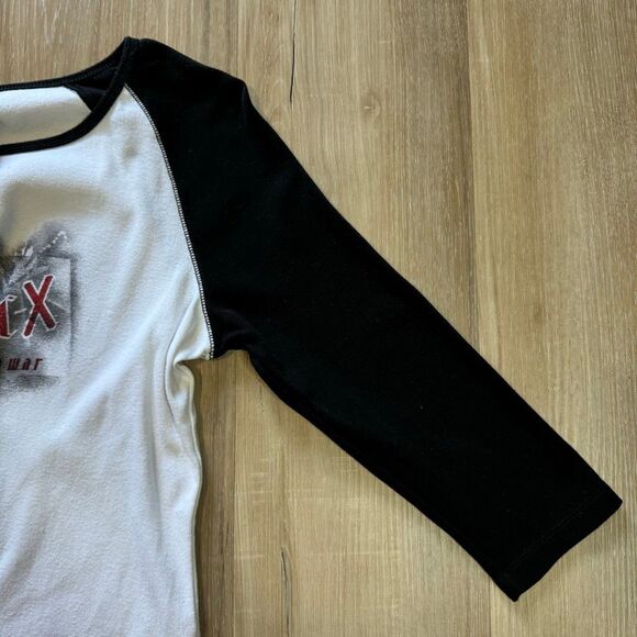 Y2K Static-X Start A War Black And White Raglan Shirt Size XL Industrial Metal - Picture 5 of 6